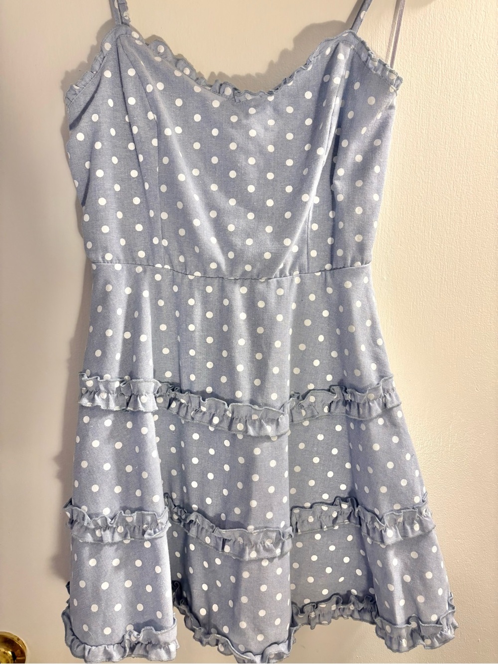 Blue Polka Dot Mini Dress